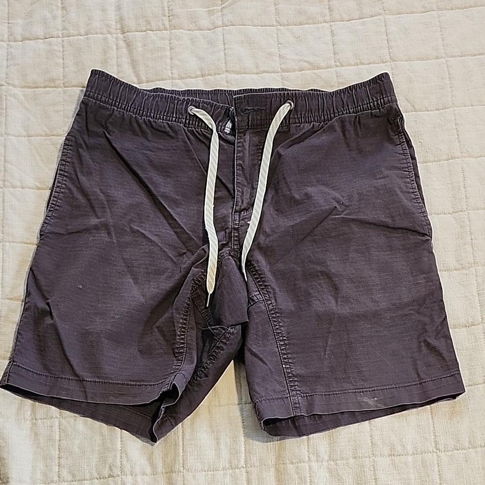Vuori Men's Dark Purple Ripstop Shorts with Side Zipper